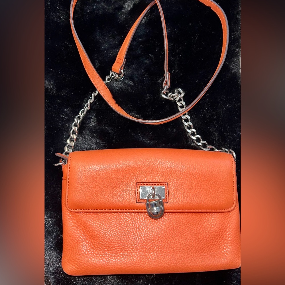 Orange Calvin Klein crossbody purse